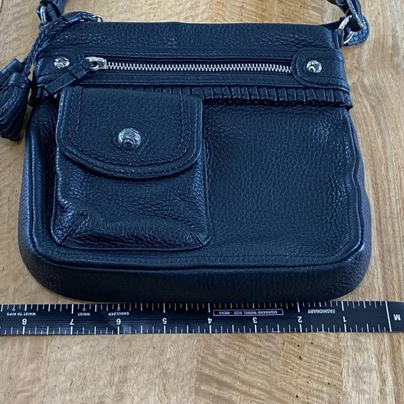 Brighton Crossbody with Ruffle Trim pebbled leather bag - Picture 11 of 15